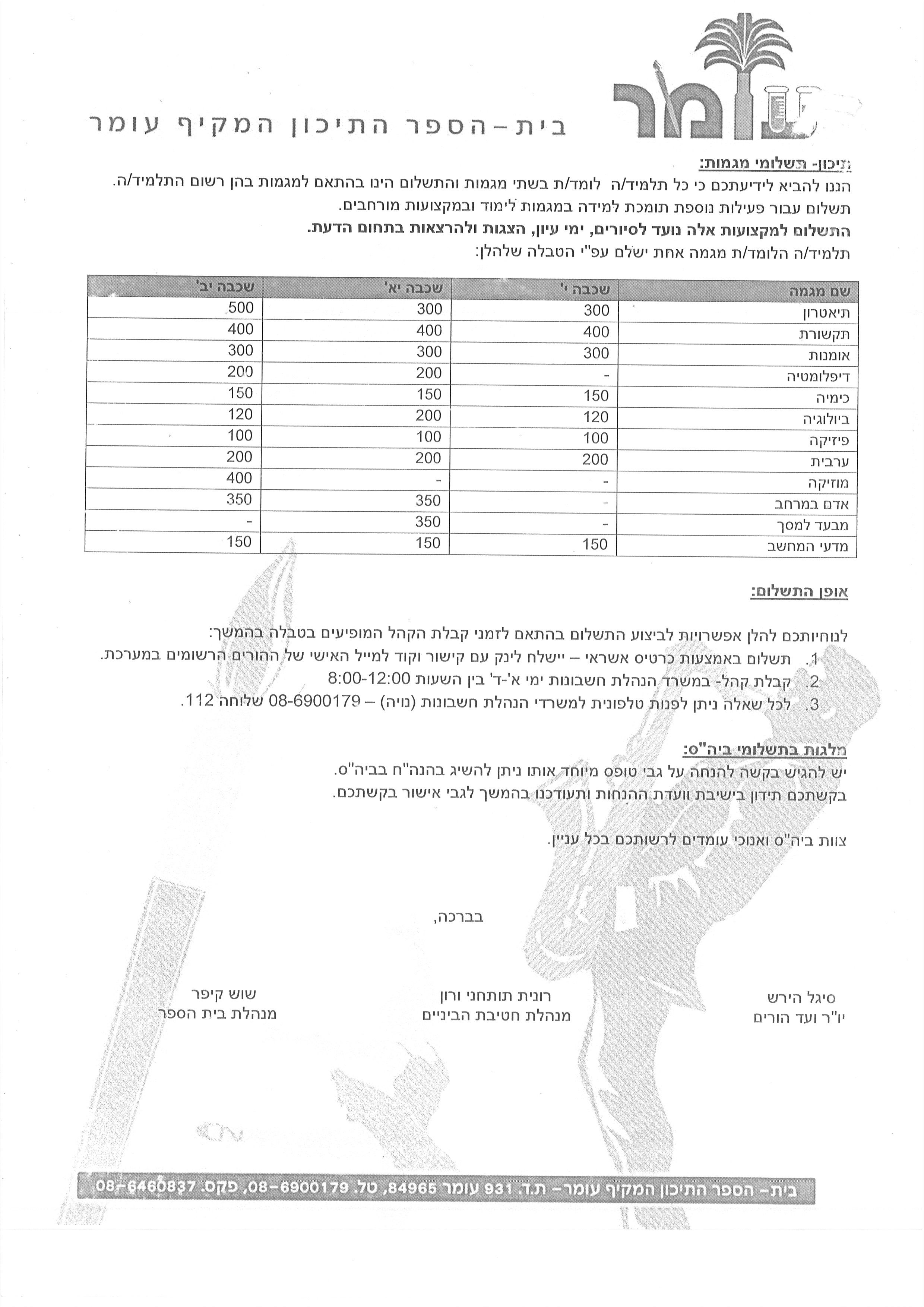 תשלומי הורים תשפה Page 2